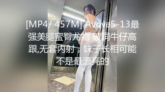 [MP4/ 457M] Avove5-13最强美腿蜜臀尤物 破洞牛仔高跟,无套内射，妹子长相可能不是最漂亮的