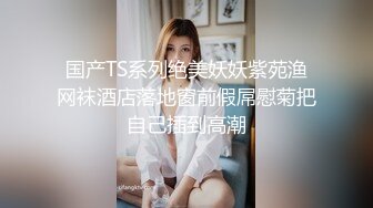 国产TS系列绝美妖妖紫苑渔网袜酒店落地窗前假屌慰菊把自己插到高潮