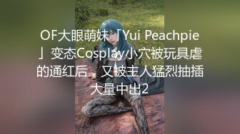 OF大眼萌妹「Yui Peachpie」变态Cosplay小穴被玩具虐的通红后，又被主人猛烈抽插大量中出2